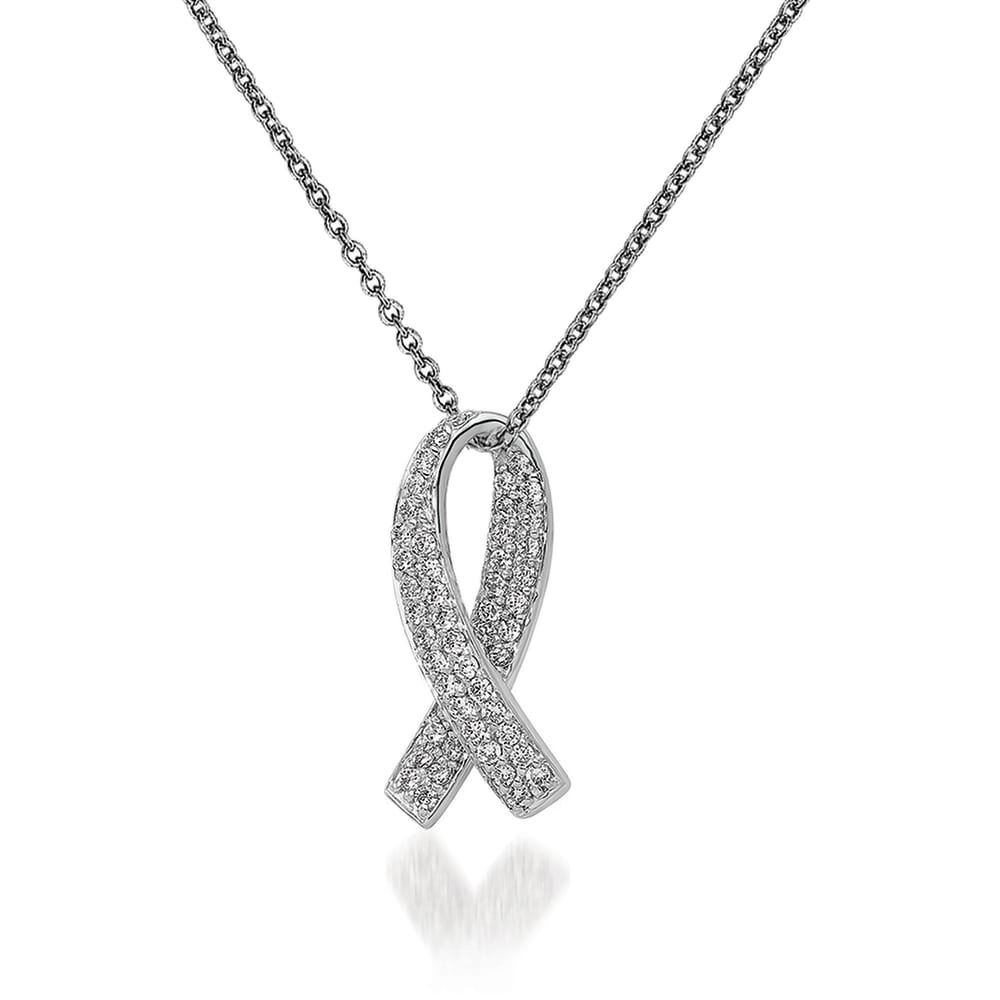 Diamond breast discount cancer pendant