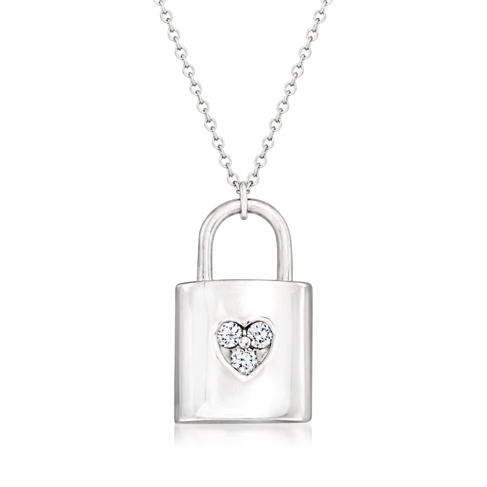 Tiffany Lock Pendant in White Gold with Diamonds