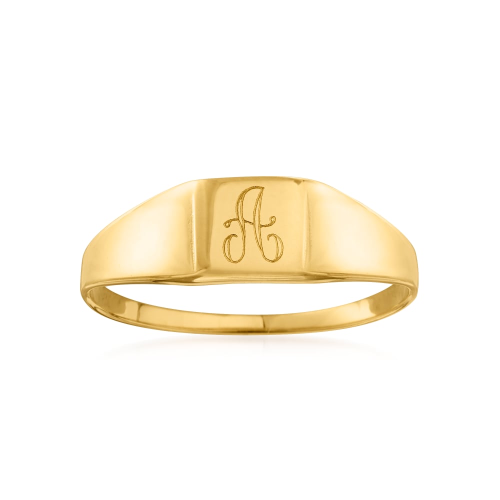 Monogram Signet Ring With Personalized Initials in 10K, 14K or 18K Solid  Gold, Yellow, Rose or White Gold, Custom Made Unisex Signet RIng