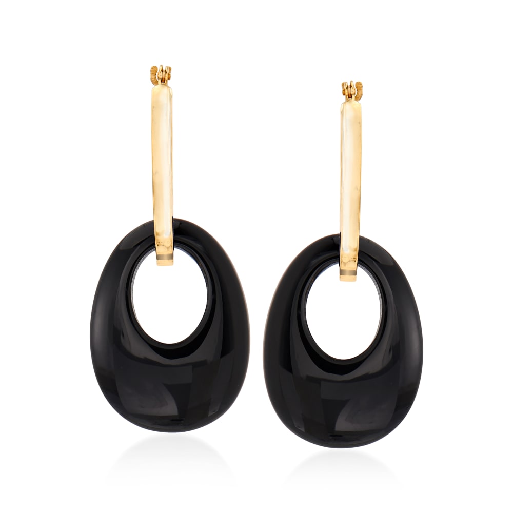 20x15mm Multi-Gemstone Open-Oval Interchangeable Hoop Earrings in 14kt ...