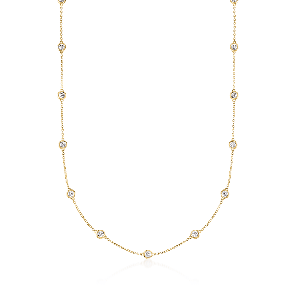 Bezel Drop Dangle Diamond Choker Station Necklace – Gempress®