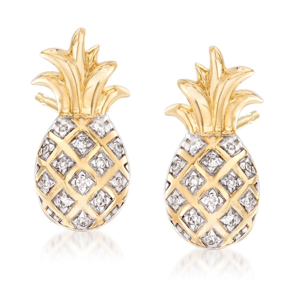 White gold pineapple earrings online