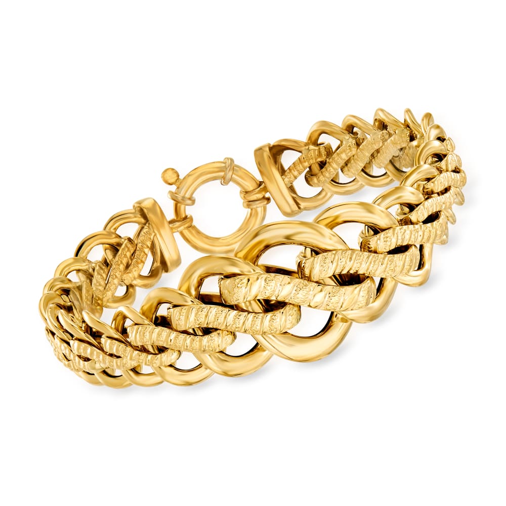 Italian 18tk Yellow Gold Link Bracelet | Ross-Simons
