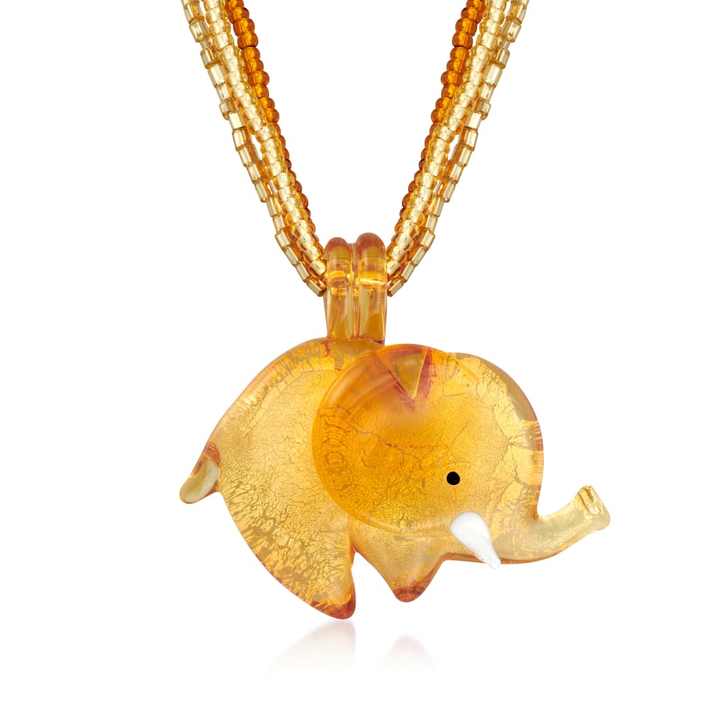 Glass elephant necklace cheap