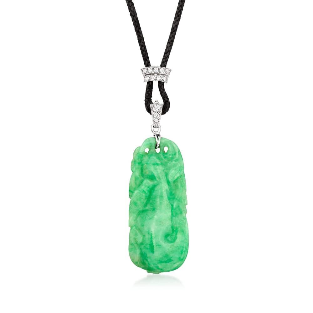 Vintage silk necklace pendant cord deals
