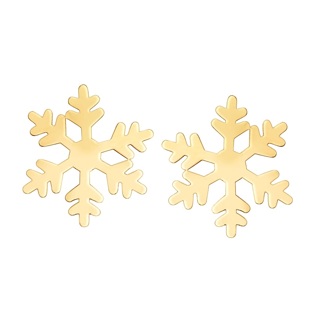 14kt Yellow Gold Snowflake Earrings | Ross-Simons