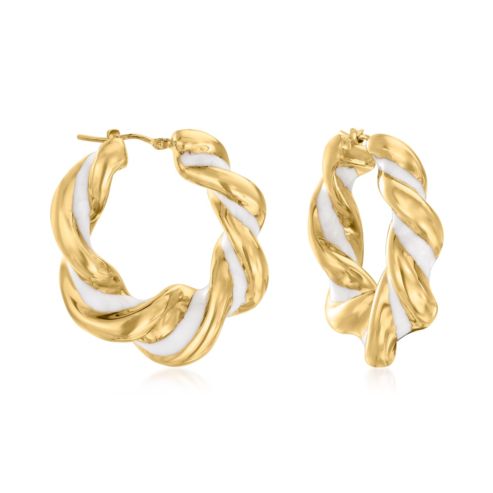 Ross-Simons Italian 18kt Gold Over Sterling Small Twisted Hoop