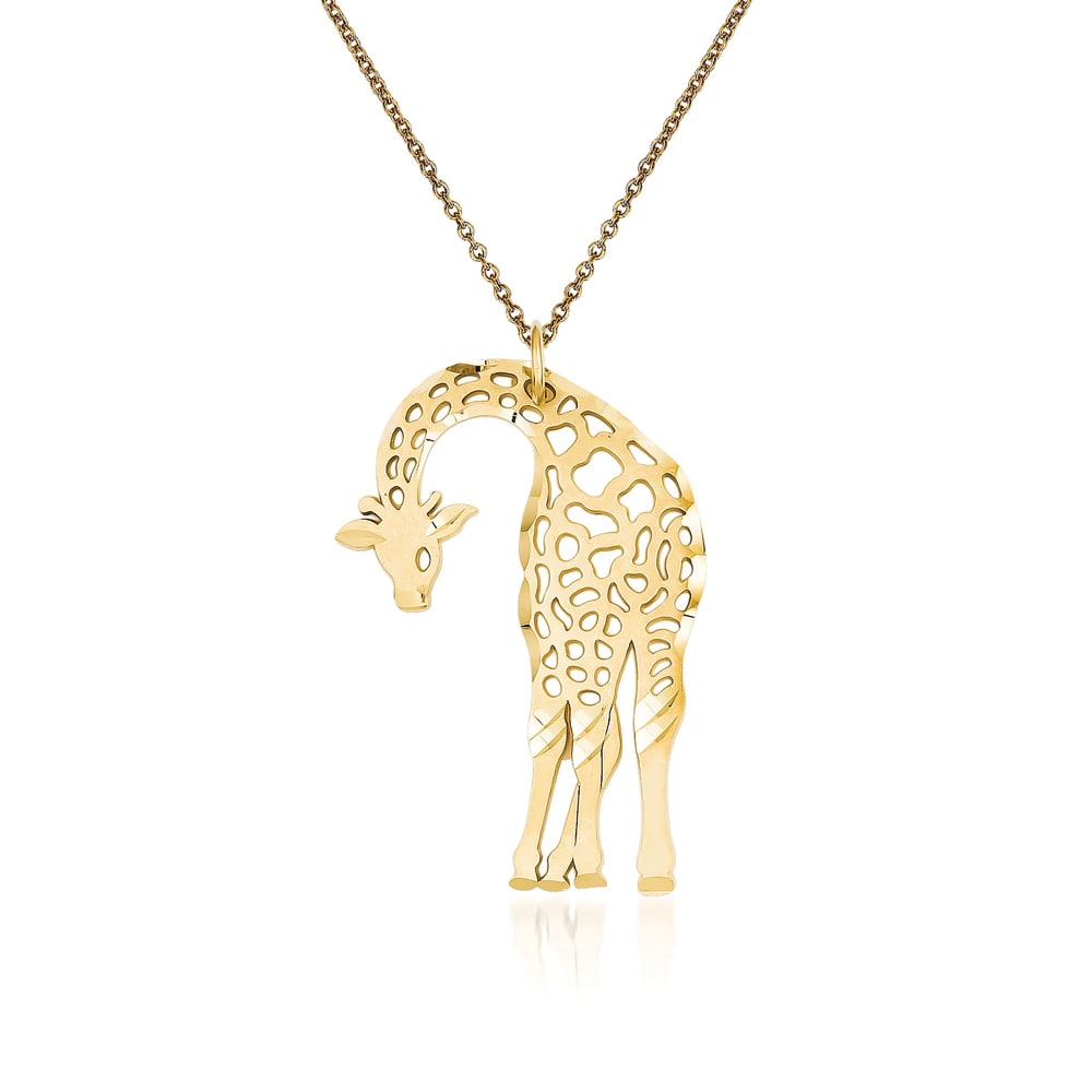 14k gold cheap giraffe necklace