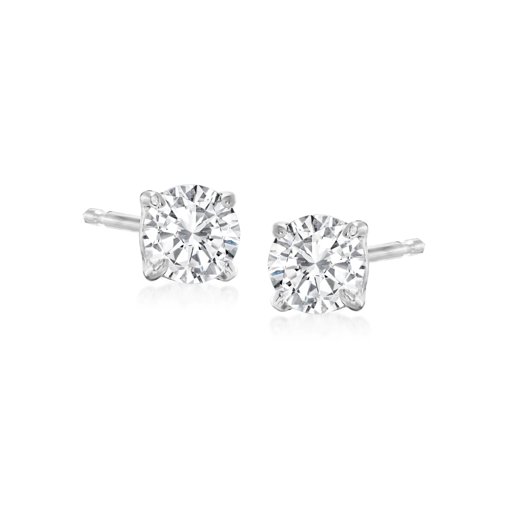 Compass Point Diamond Drop Earrings in 18K White Gold