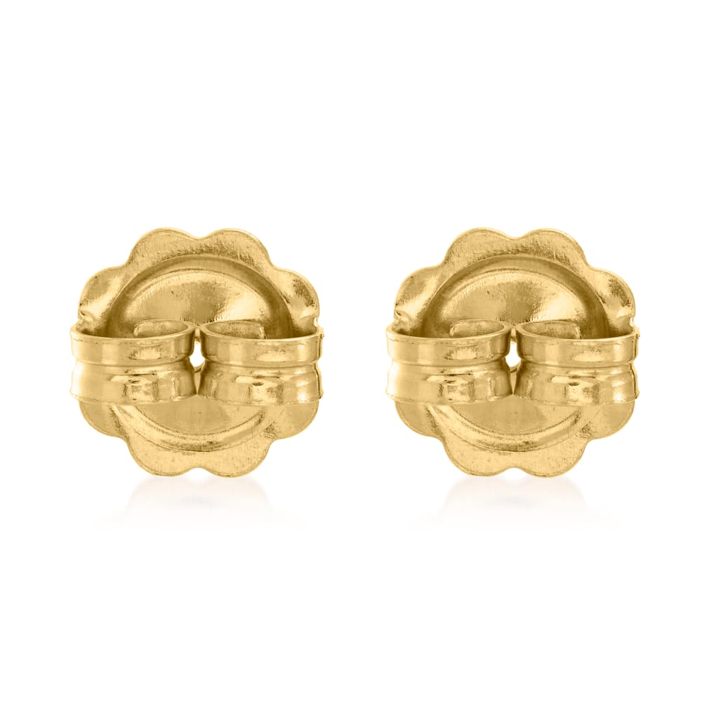 Quatrefoil Earring Backs in 18K Yellow Gold, 9mm