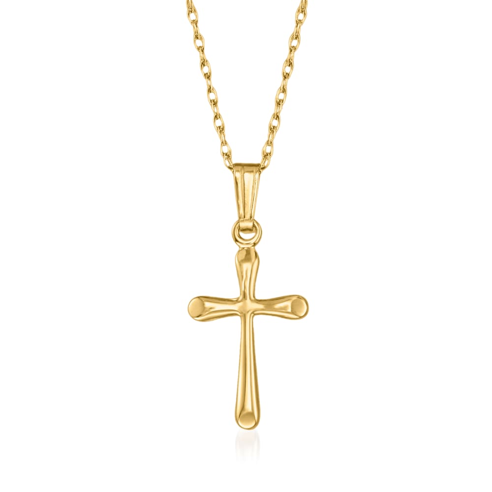 Child's 14kt Yellow Gold Cross Necklace. 15