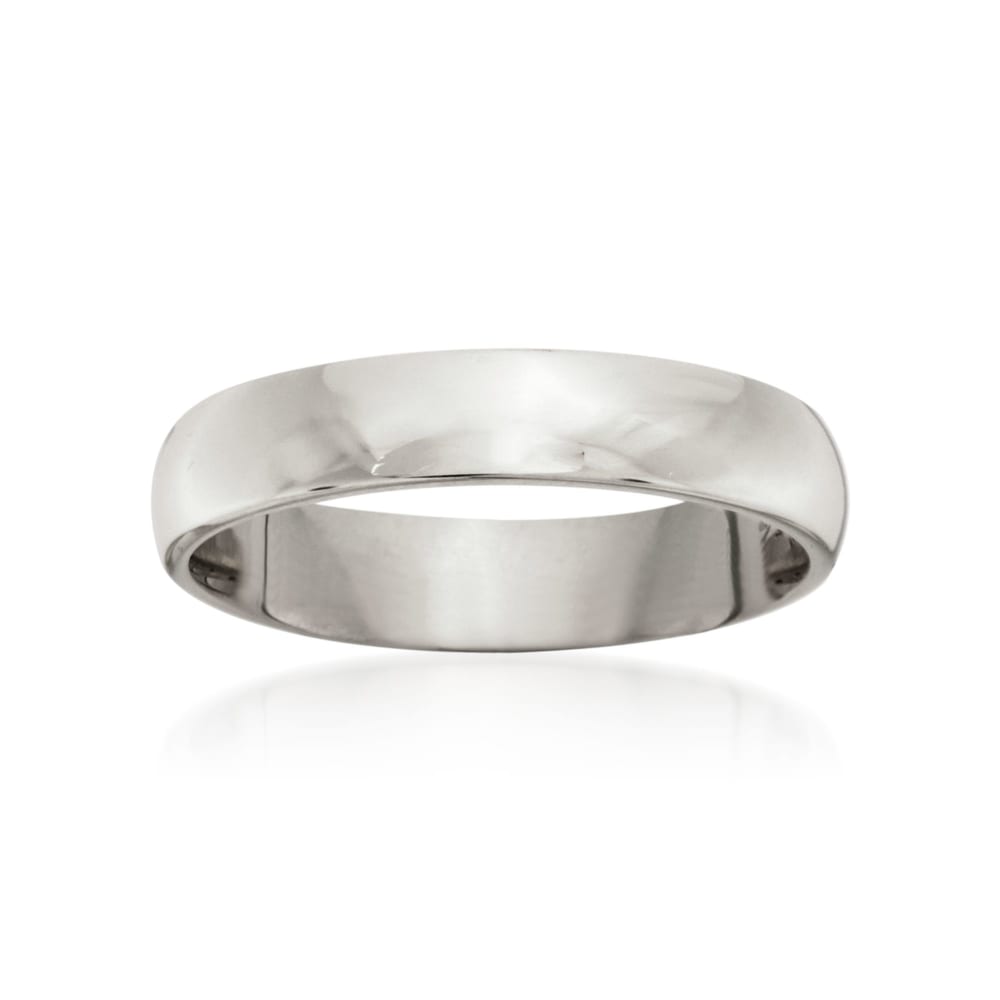 Mens 4mm white gold sales wedding band