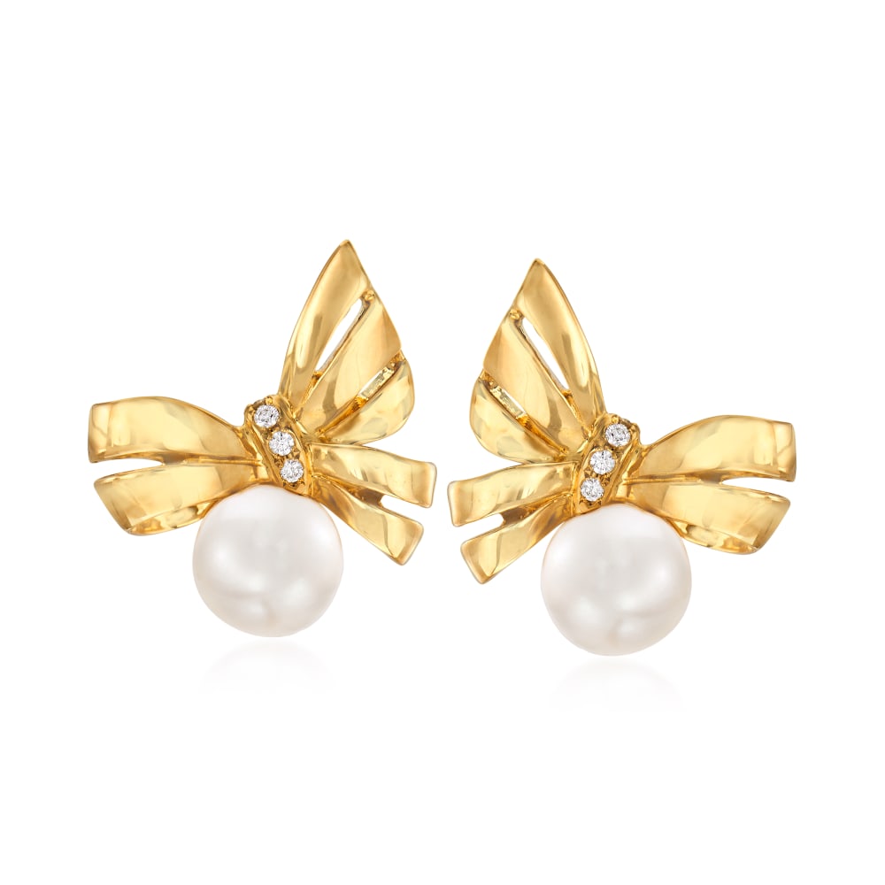 Faux Pearl Bow Tie Earrings – Charming Charlie