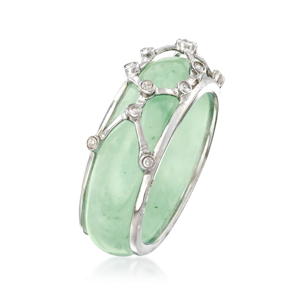Multicolored Jade Jewelry Five Rings Ring Ross-Simons Silver | with Jacket Interchangeable Set: Sterling