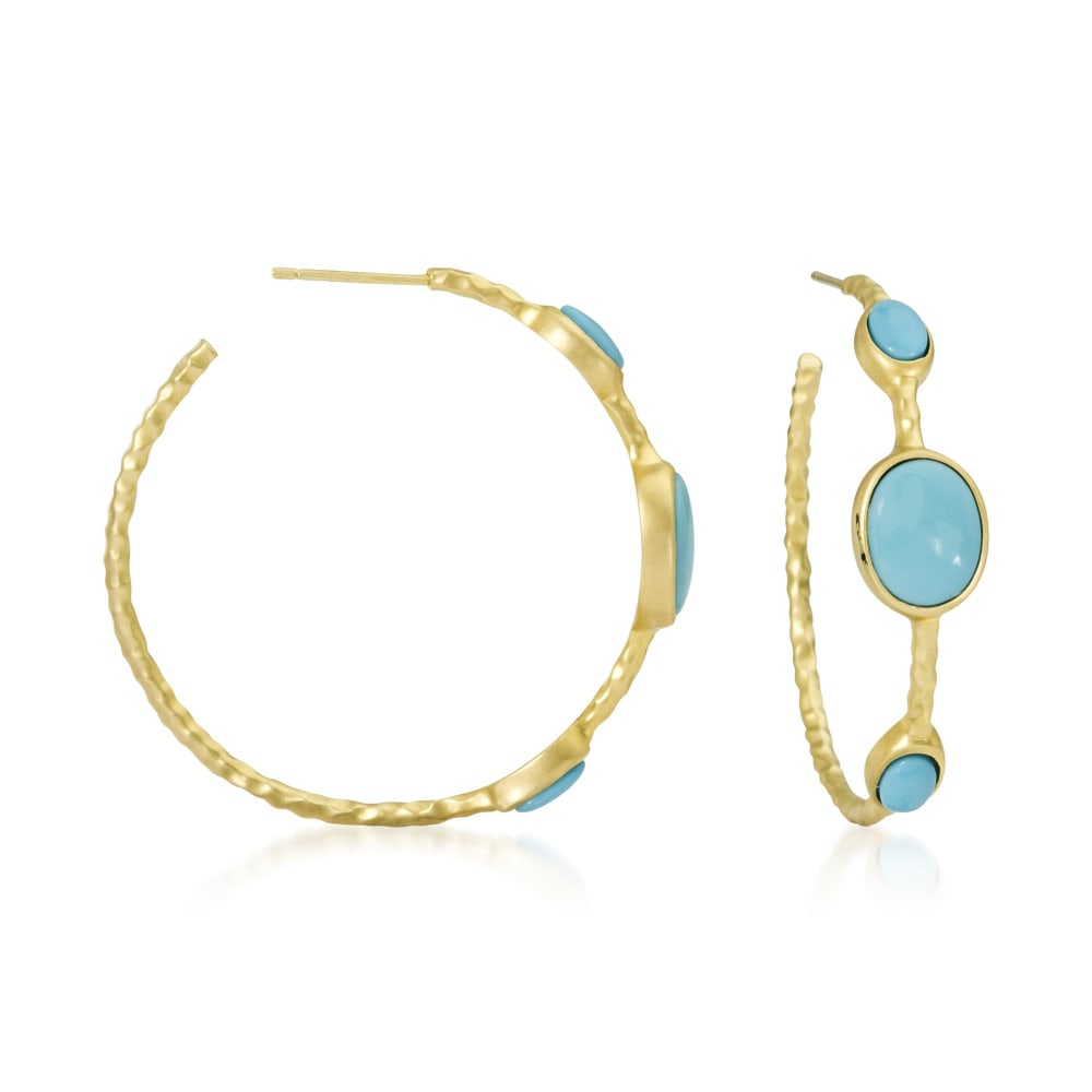 Turquoise Hoop Earrings in 14kt Gold Over Sterling Silver | Ross