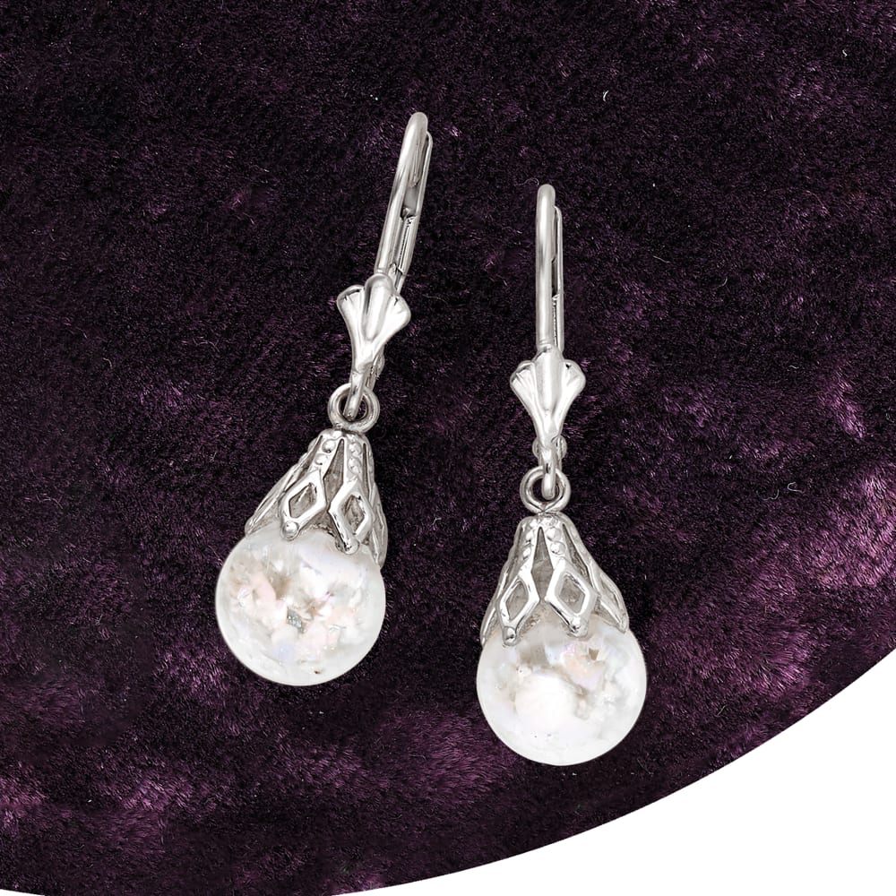 Floating Opal Drop Earrings in 14kt White Gold | Ross-Simons