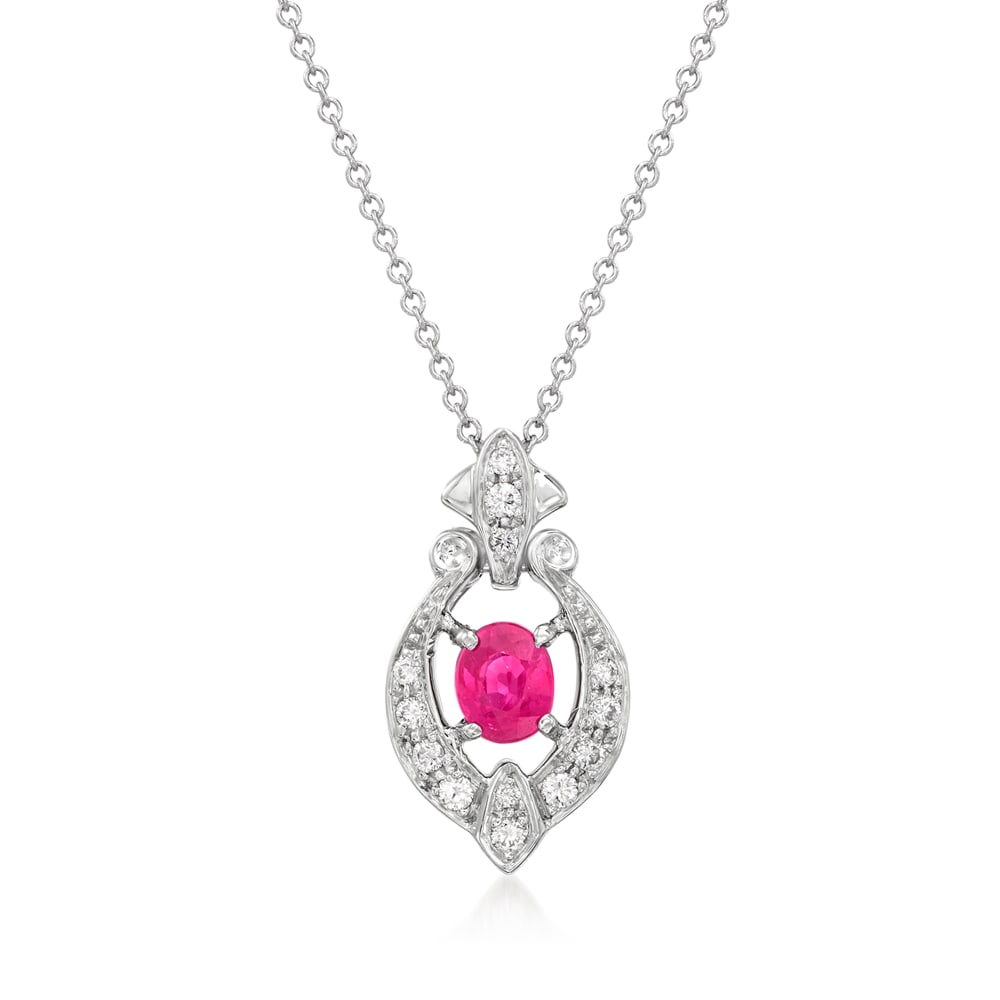 【2plan】24SS★ [LAN ARCHIVE] Rubid Stone Necklace Vintage VOLUPTE Crystal Rhinestone Necklace Rhodium Plated