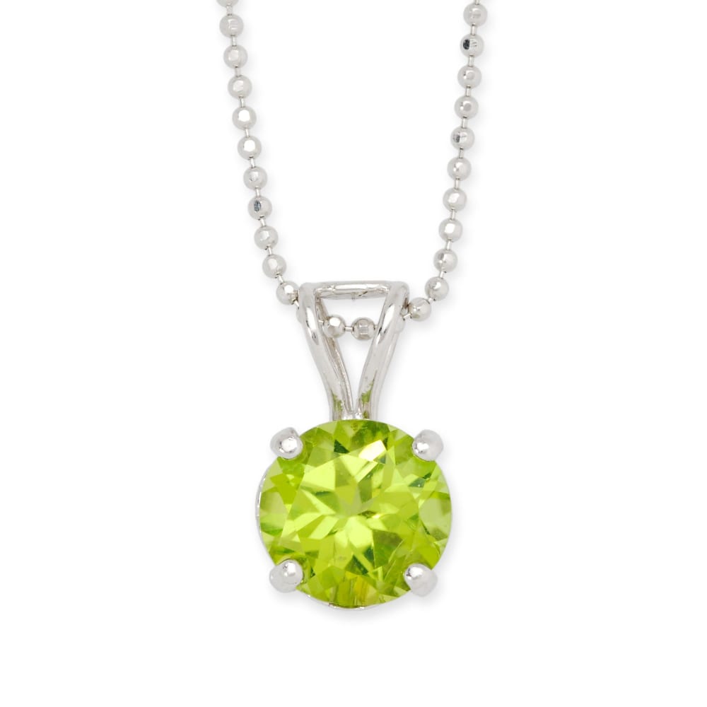 2.00 Carat Peridot Solitaire Necklace in 14kt White Gold | Ross