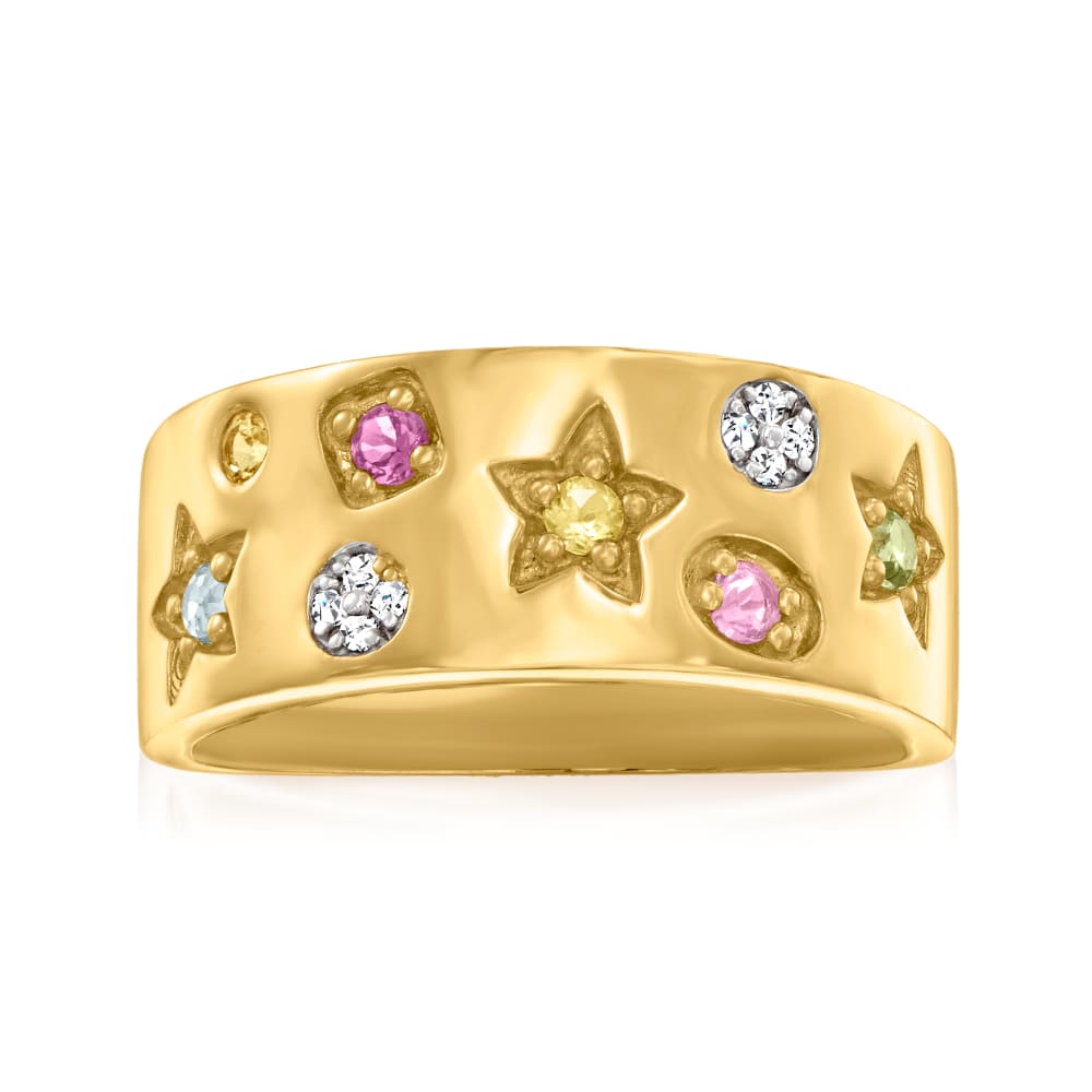 American Diamond Gold Plated with Green Stone Studded Ring | American  diamond ring, American diamond, Stone studs