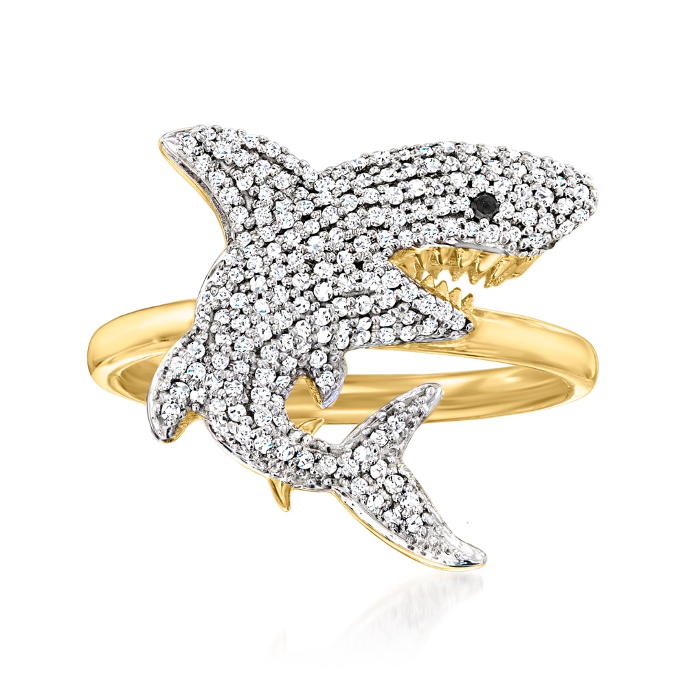 Gold shark ring store