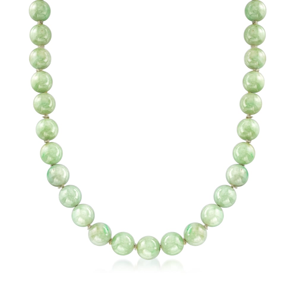 Oval Jade and 4.0 - 4.5mm Cultured Freshwater Pearl Necklace with Sterling  Silver Clasp | Zales