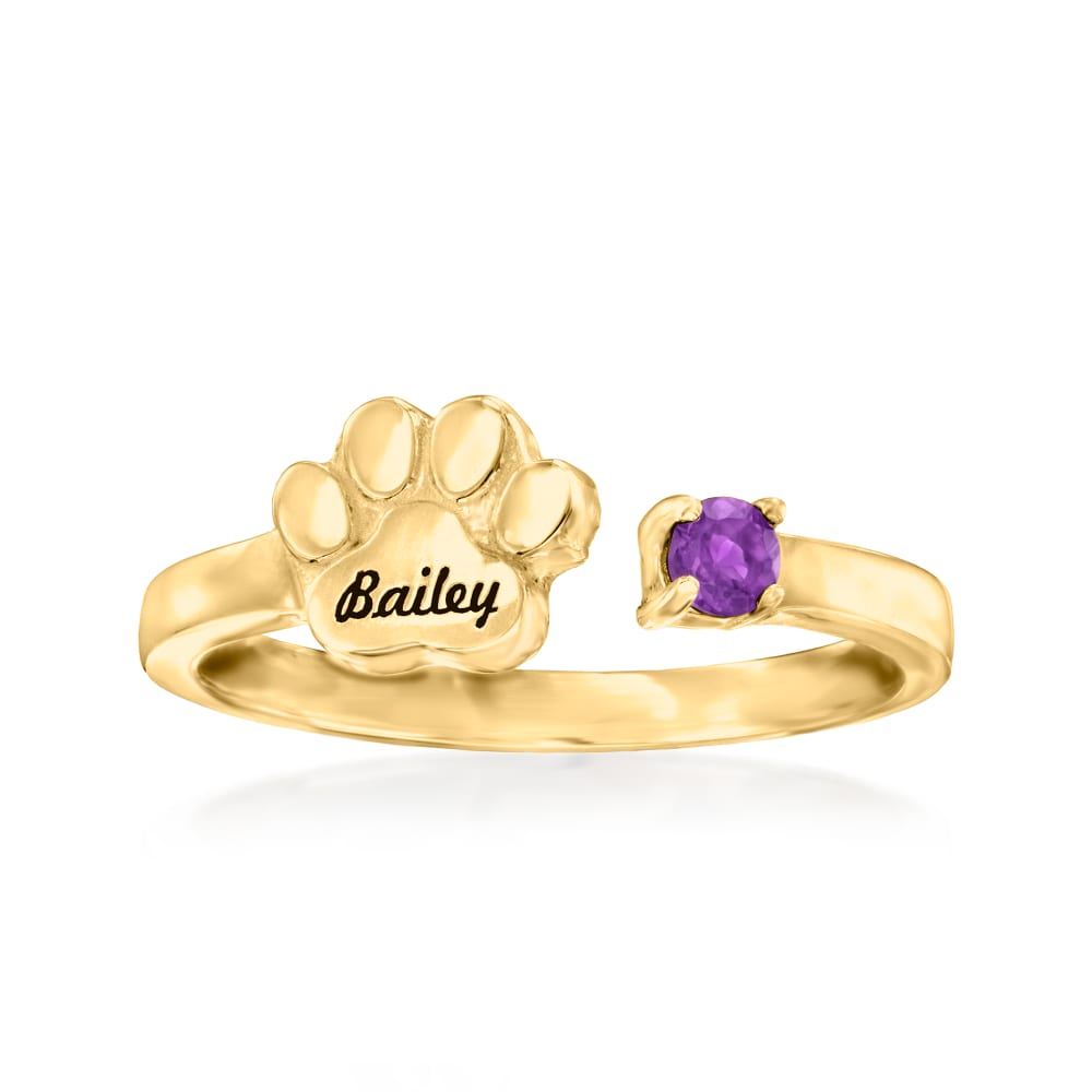 Paw print outlet birthstone ring