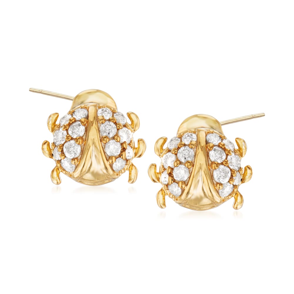 Diamond store ladybug earrings