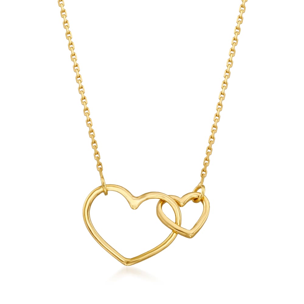 Buy Slip On Heart Gold Plated Sterling Silver Pendant Chain Necklace by  Mannash™ Jewellery