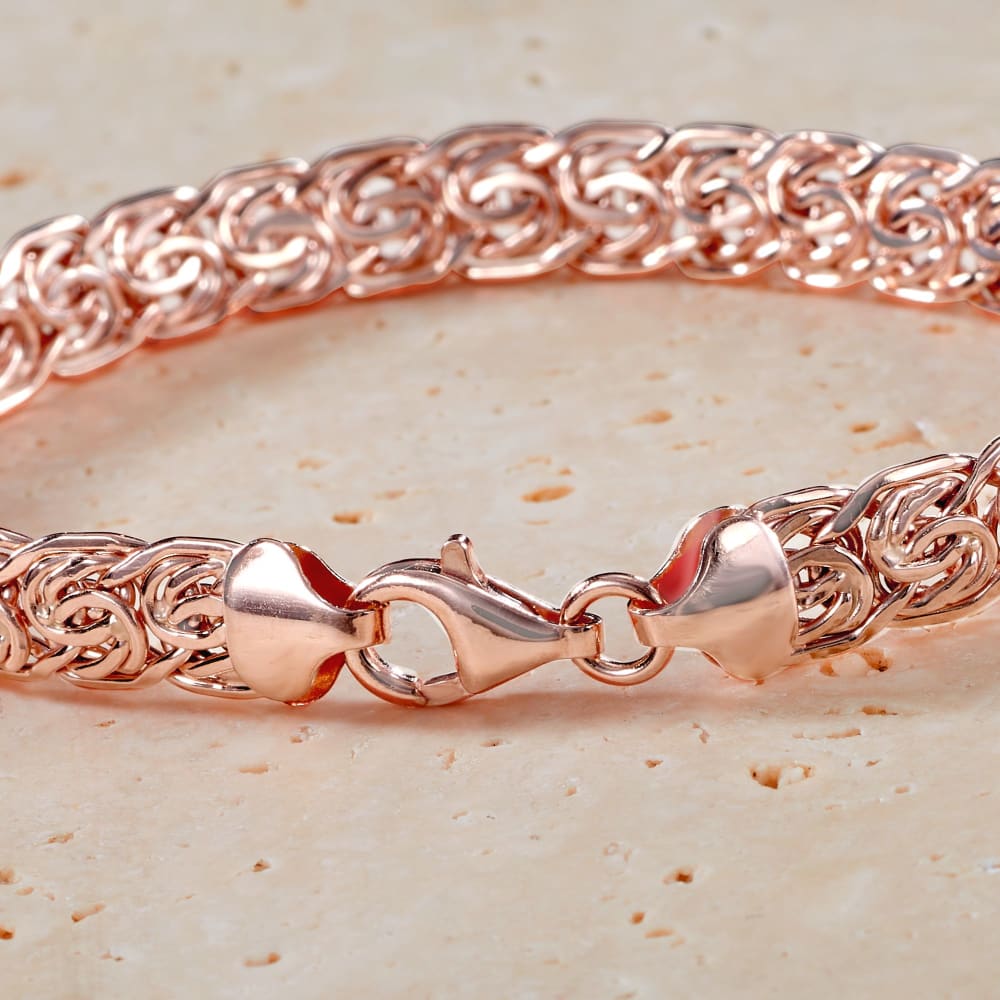 14kt Rose Gold Flat Byzantine Bracelet Ross Simons