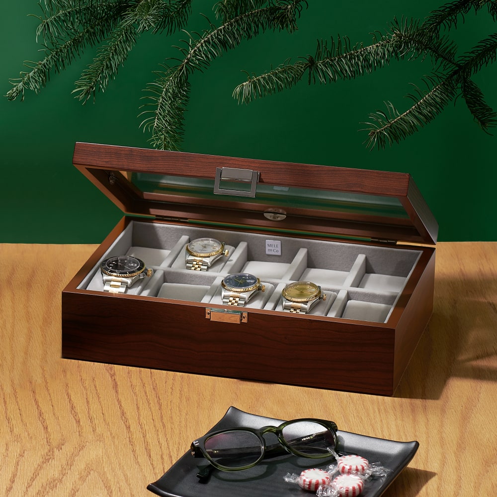 Mahogany watch box deals
