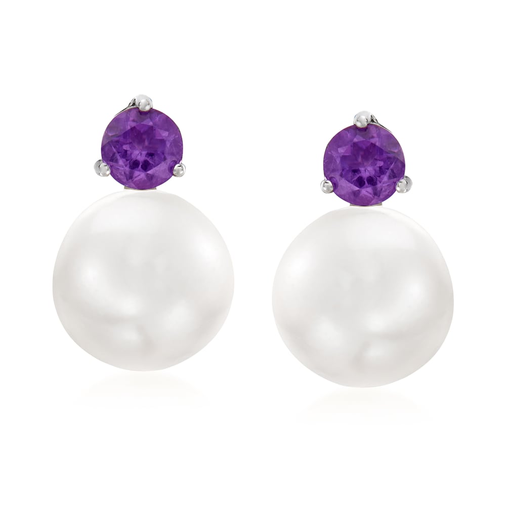 Antique amethyst and pearl earrings, France – Kentshire