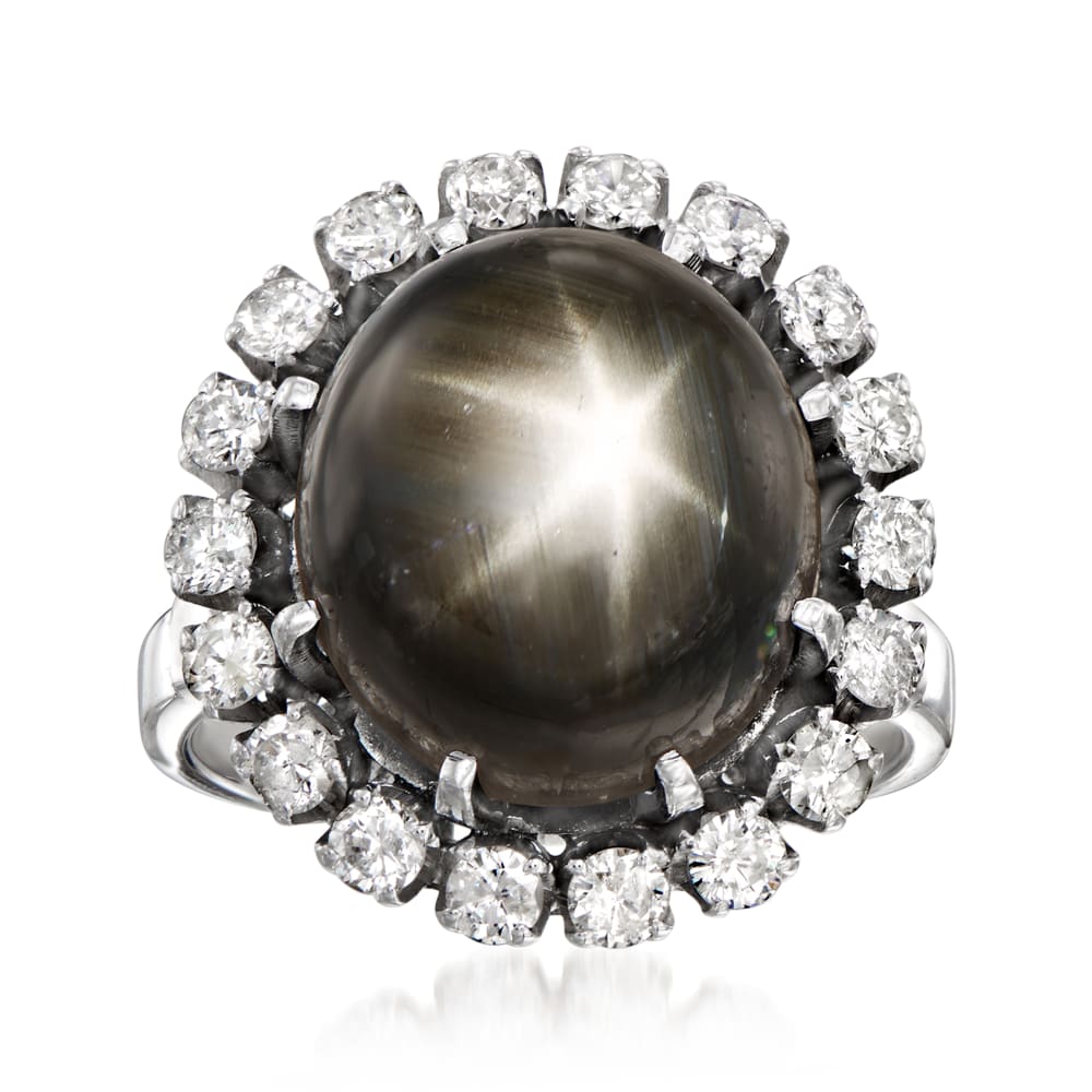 Vintage black store star sapphire ring