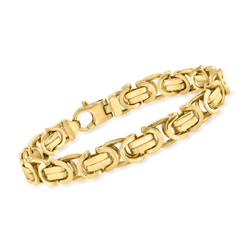 Men s 14kt Yellow Gold Curved Link Bracelet Ross Simons
