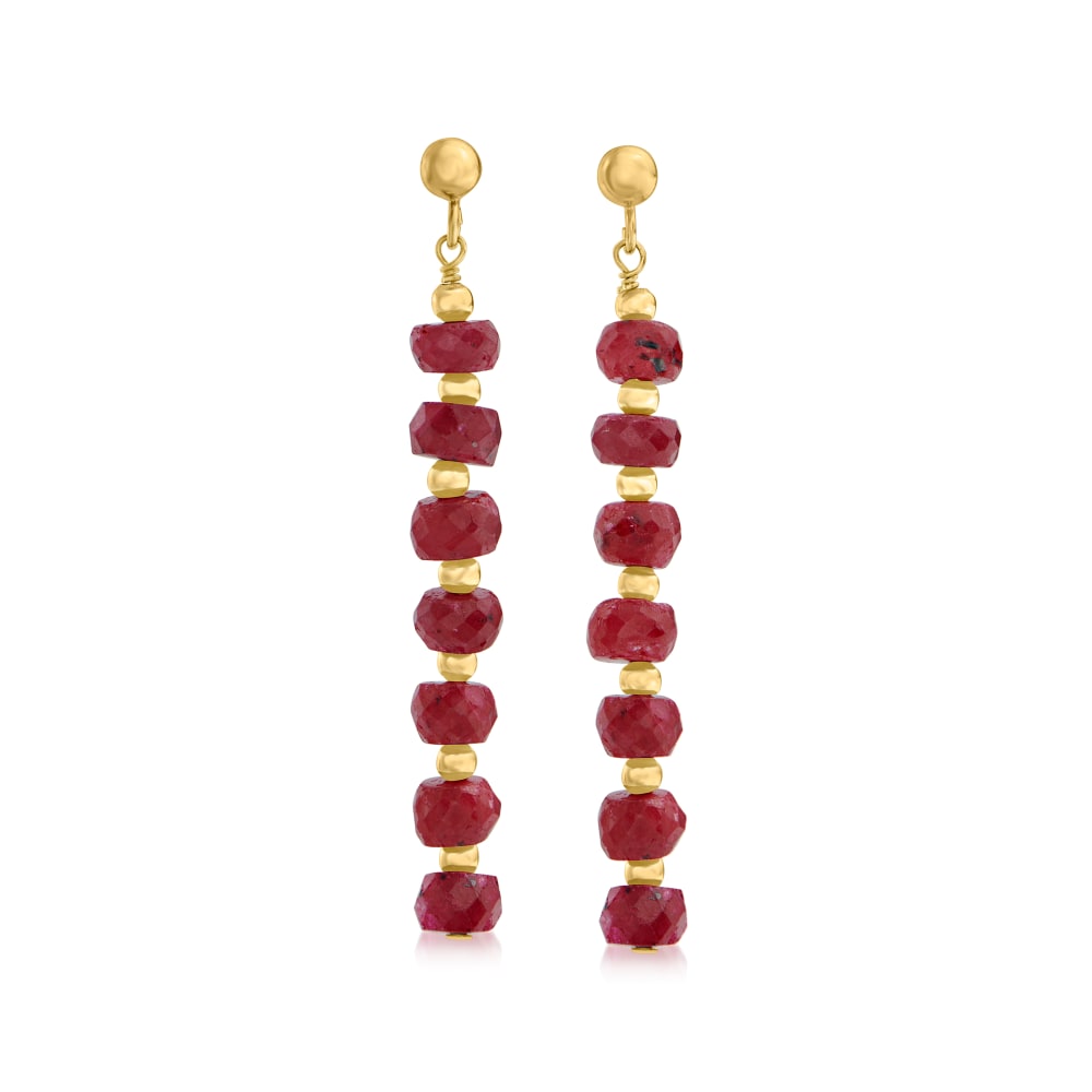 Ruby top beads earrings