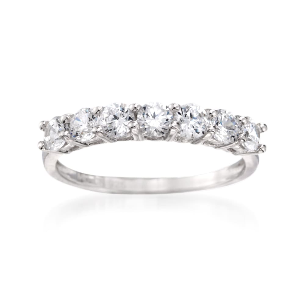 1.00 ct. t.w. CZ Seven-Stone Ring in Sterling Silver | Ross-Simons