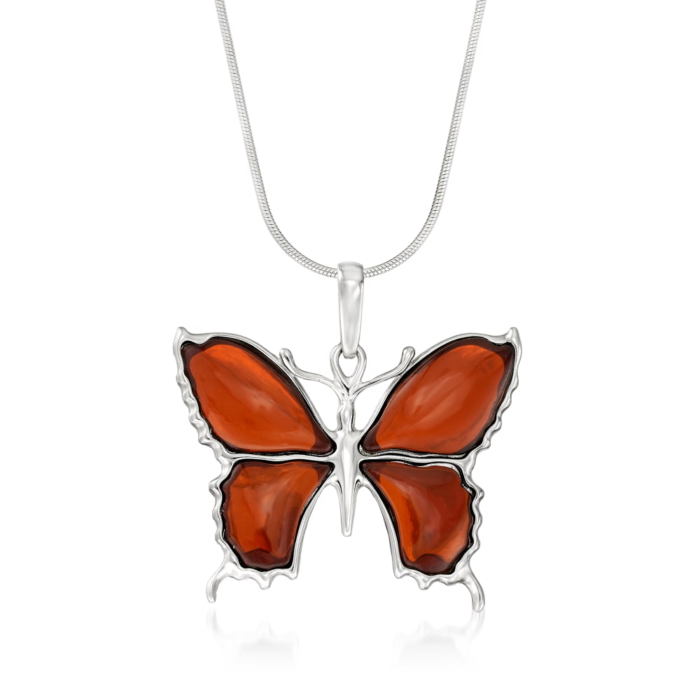 Amber butterfly necklace outlet