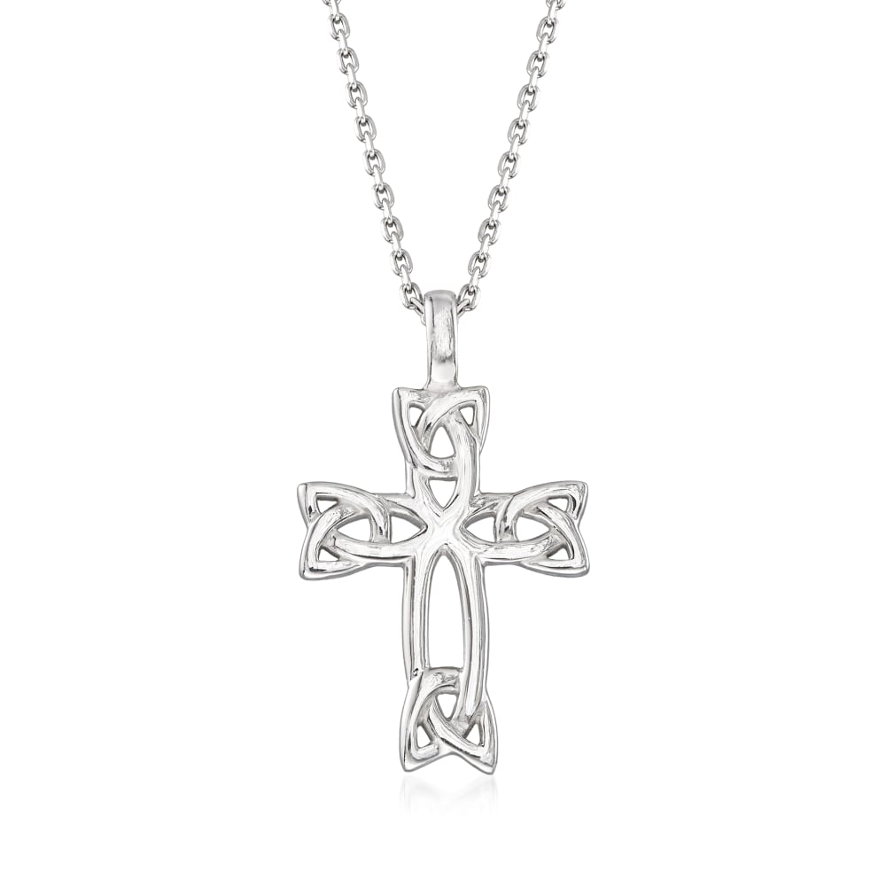 Celtic Trinity Knot Irish Sapphire Necklaces in Sterling Siver, Irish