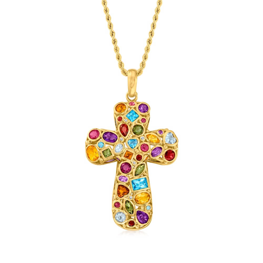 Silver Multi Stone Cross | Stand Out From The Crowd