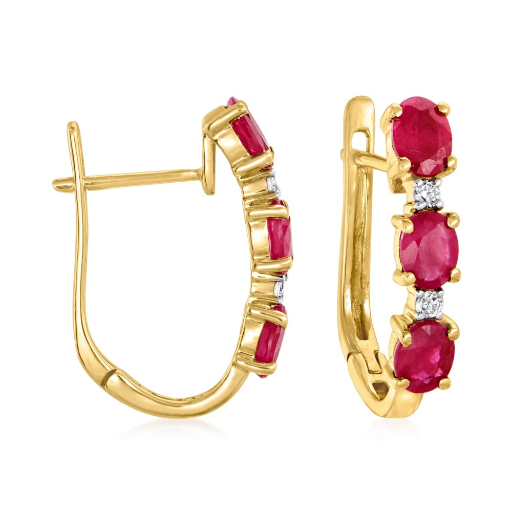 Ruby hoop sales earrings gold