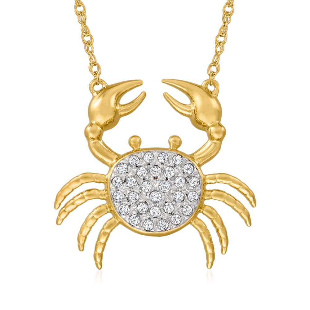 Kate spade jewelry gold tone cute Blue CZ Crab pendant necklace for girls  women | eBay
