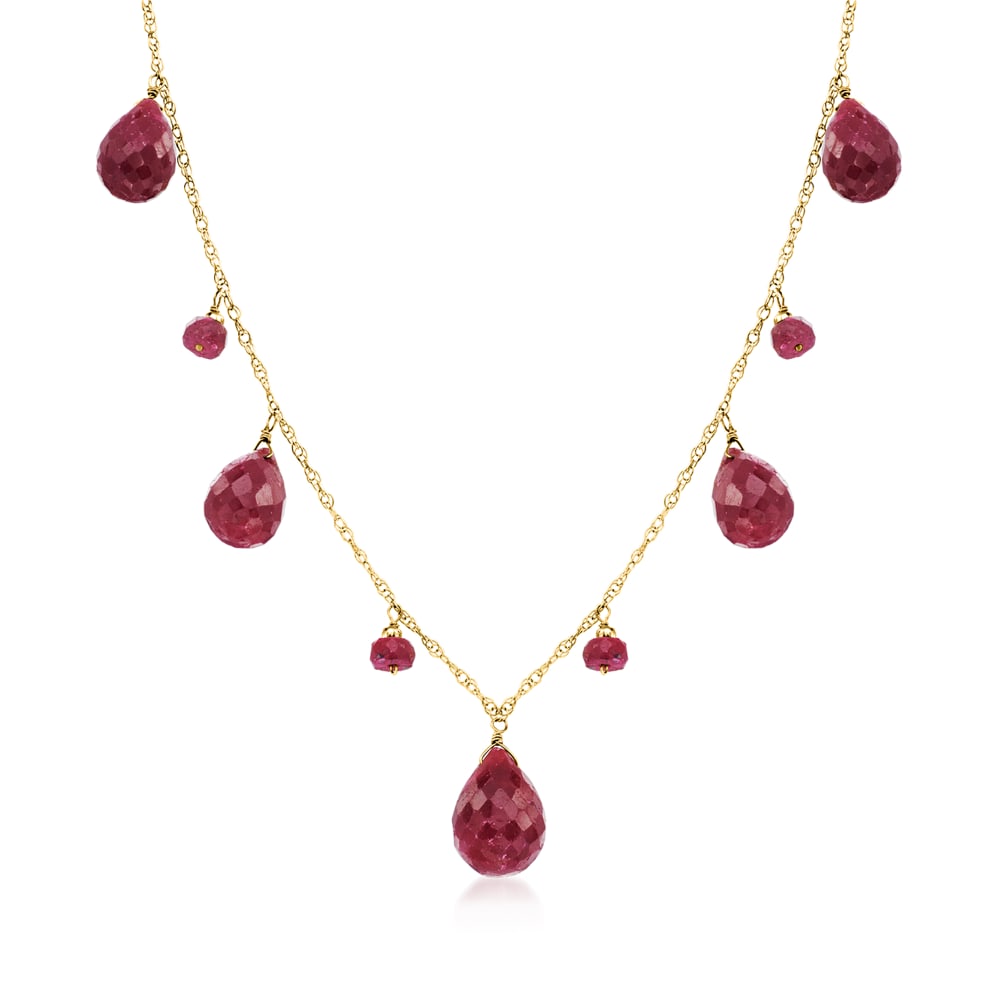 Articulated Ruby Teardrop Necklace | Doble Jewellers