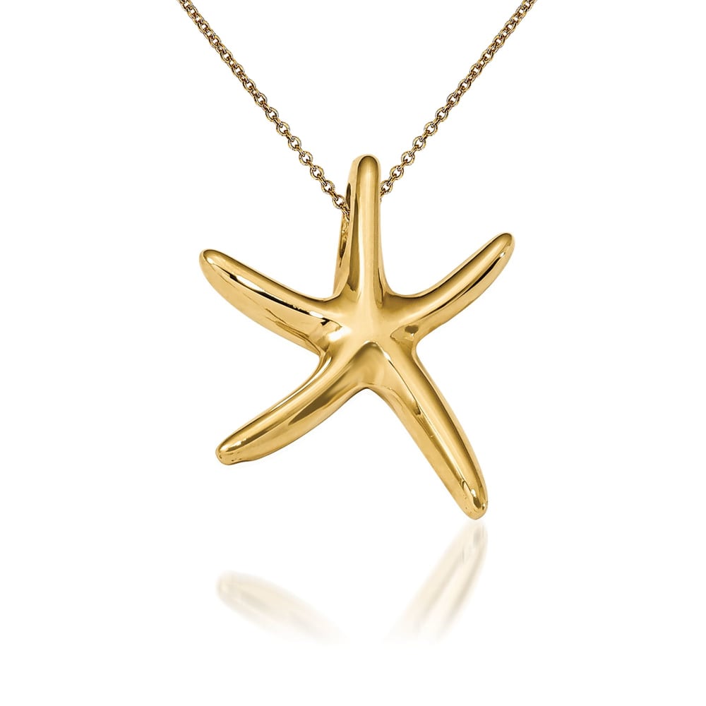 14kt Yellow Gold Starfish Pendant Necklace | Ross-Simons