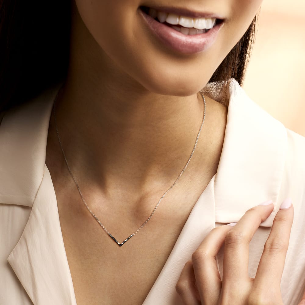 You're the One™ 5/8 CT. T.W. Certified Lab-Created Diamond Chevron Necklace  in 14K Gold (F/SI2) – 18.5