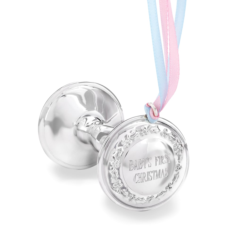 Sterling silver baby's cheap first christmas ornament