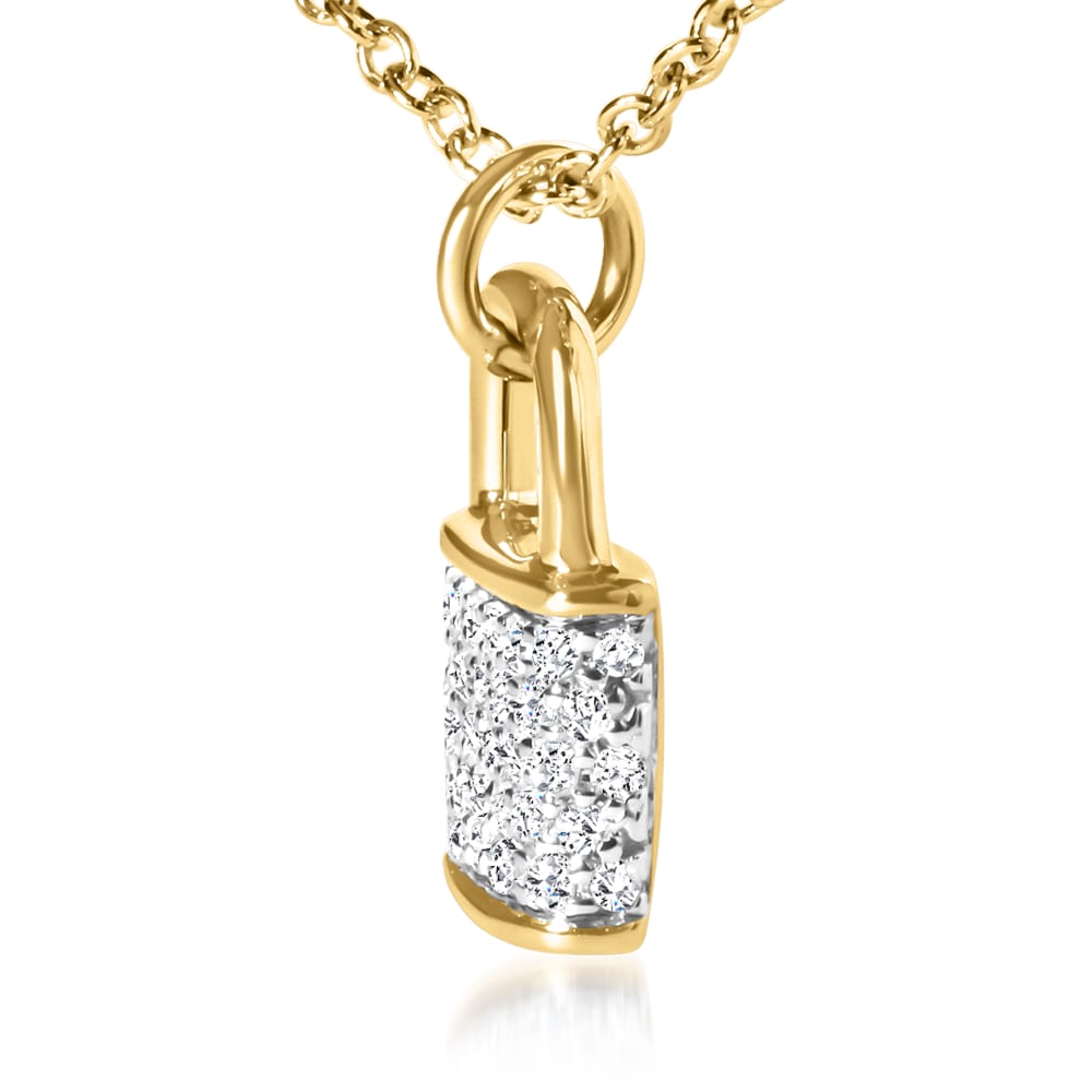 14 ct. t.w. Diamond Lock Necklace in 14kt Yellow Gold. 16