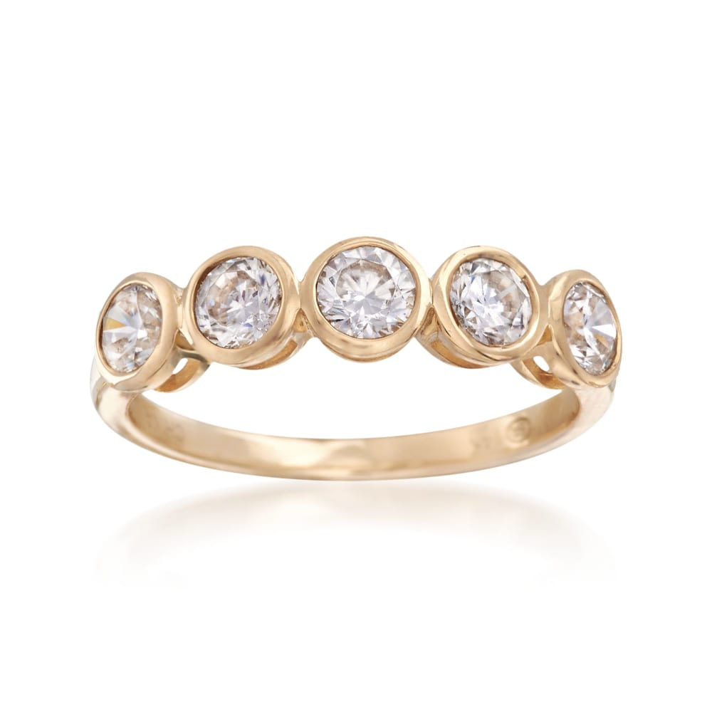 1.00 ct. t.w. Bezel Set CZ Ring in 14kt Yellow Gold Ross Simons