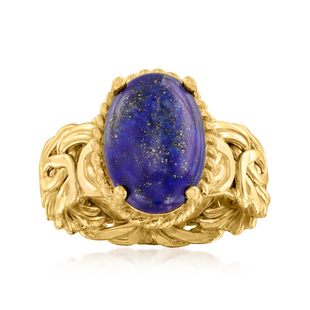 Lapis Byzantine Ring in 18kt Gold Over Sterling Ross Simons