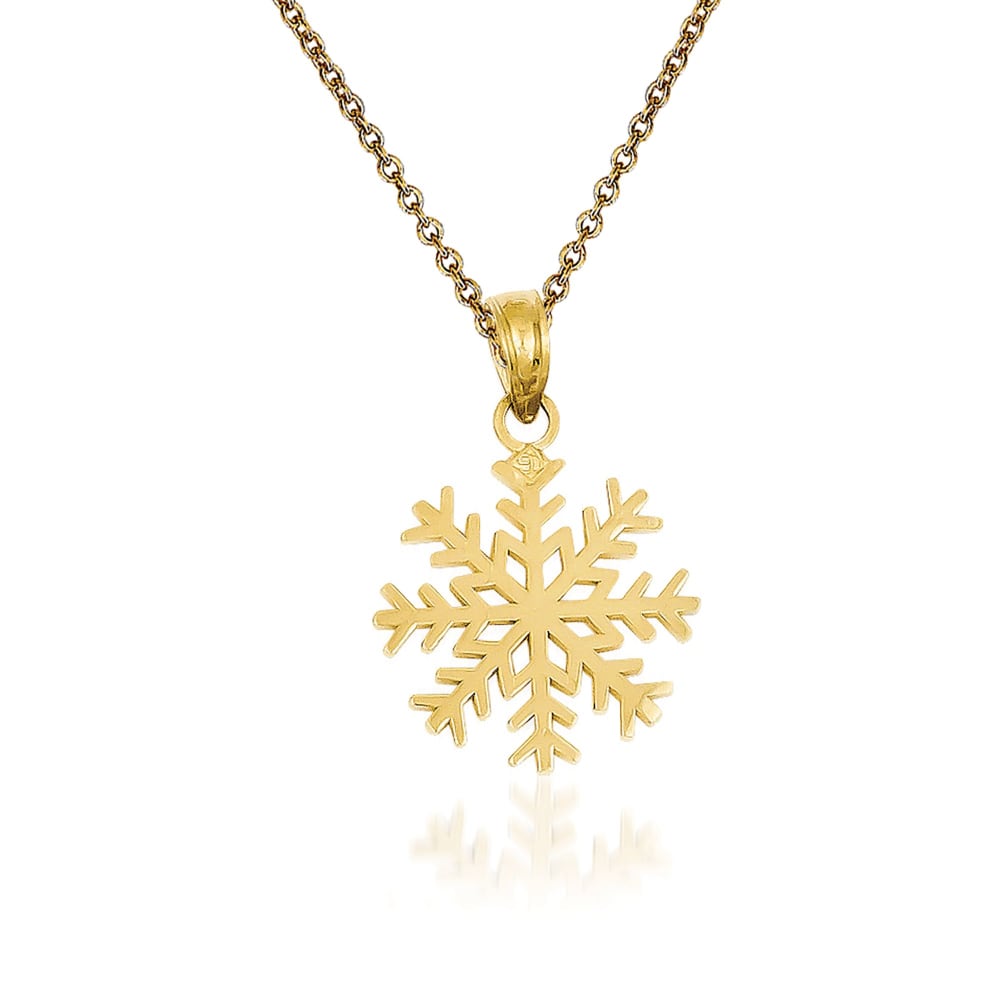 14kt Yellow Gold Snowflake Pendant Necklace Ross Simons