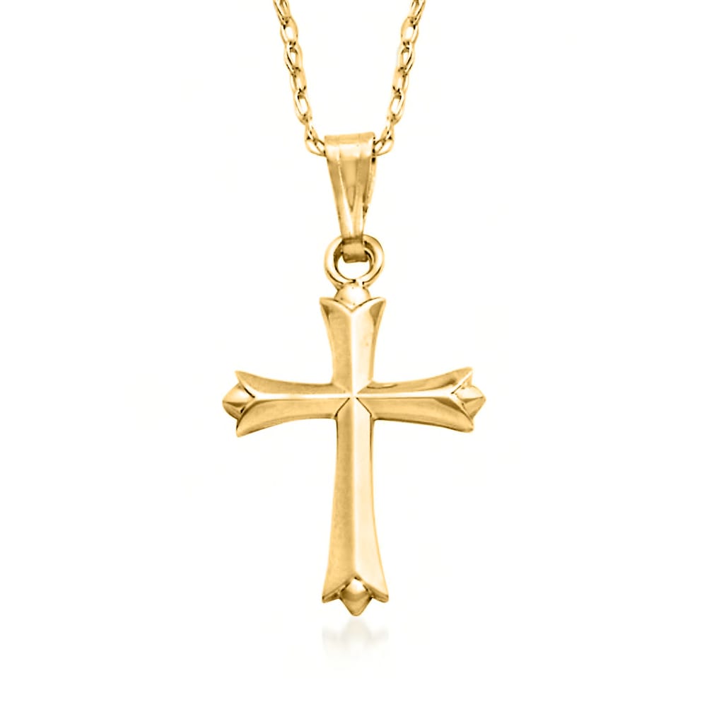 Gold-plated baptism necklace cross medal children - L'Atelier d'Amaya