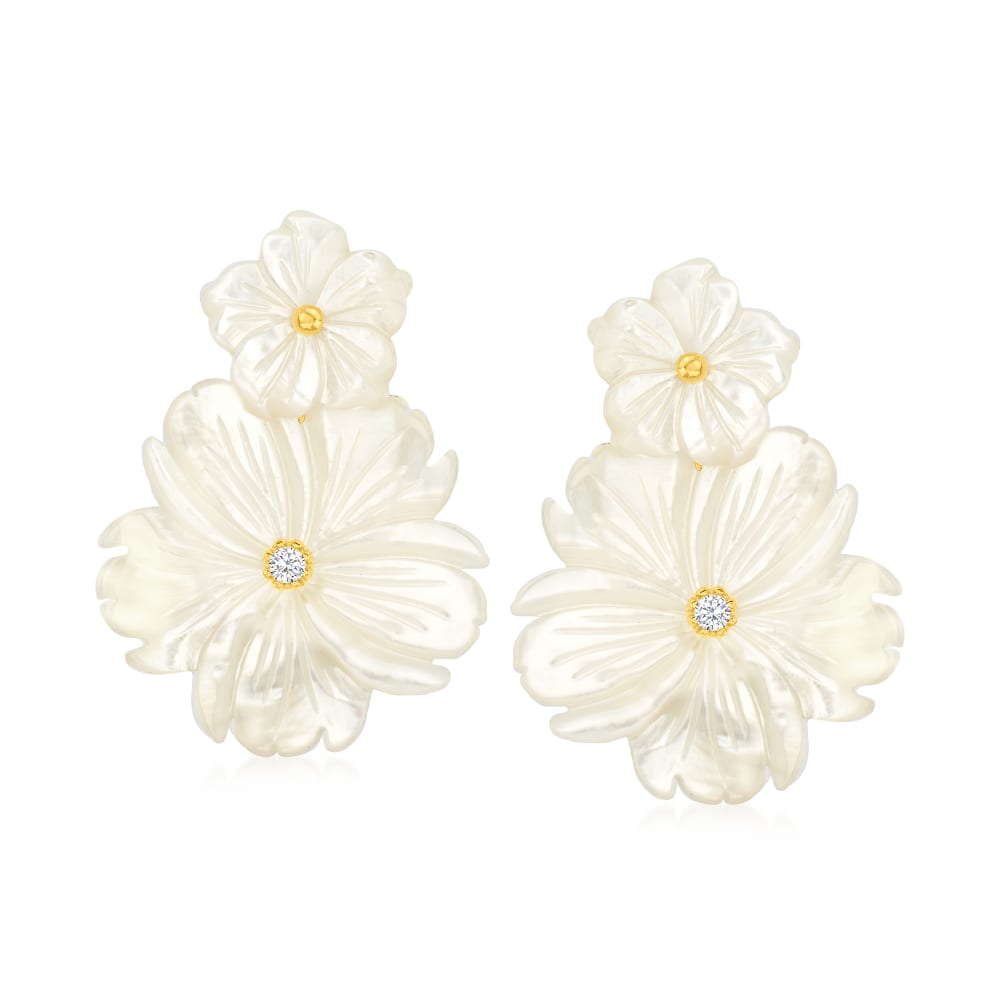 Ben Moss Korite Blossom Ammolite and White Topaz Earrings